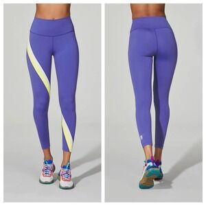 NWT BARRYS FIT High Waist Speed Leggings Purple Royal Lemon Sand XS Active New